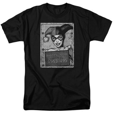 Batman Harley Inmate Mens T Shirt Black Retro Pop Classics