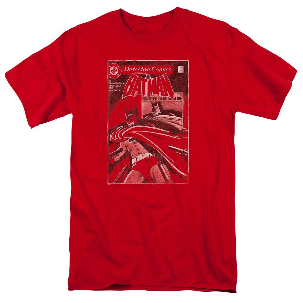 Batman DOA Cover Mens T Shirt Red Retro Pop Classics