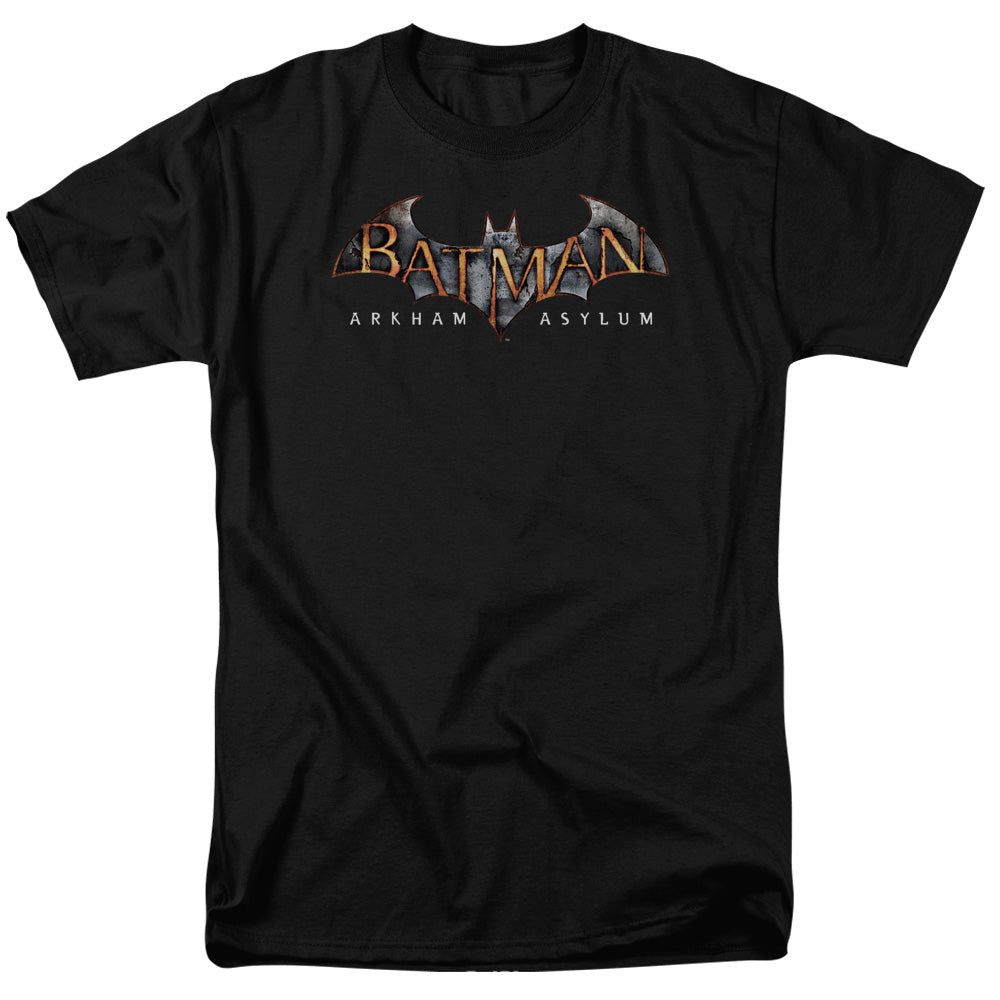 Batman AA Arkham Asylum Logo Mens T Shirt Black Retro Pop Classics