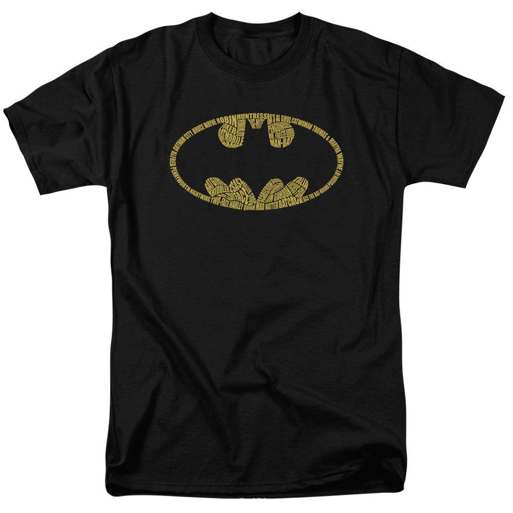 Batman Word Logo Mens T Shirt Black Retro Pop Classics
