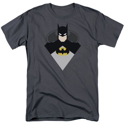 Batman Simple Bat Mens T Shirt Charcoal Retro Pop Classics