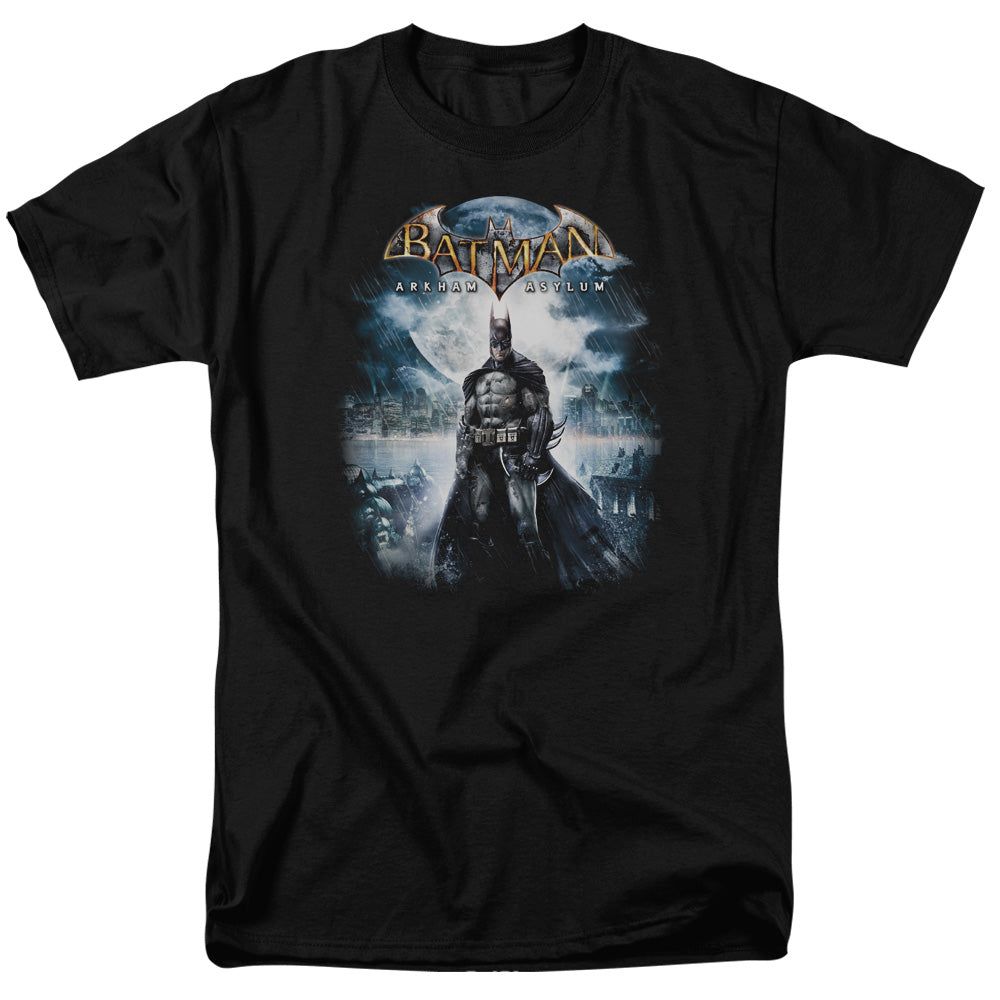 Batman Arkham Asylum Game Cover Mens T Shirt Black Retro Pop Classics