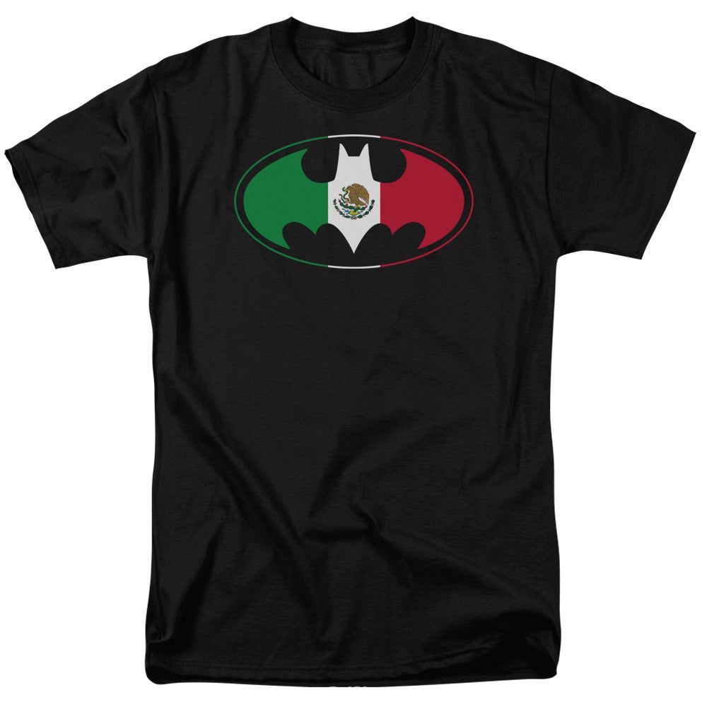 Batman Mexican Flag Shield Mens T Shirt Black Retro Pop Classics