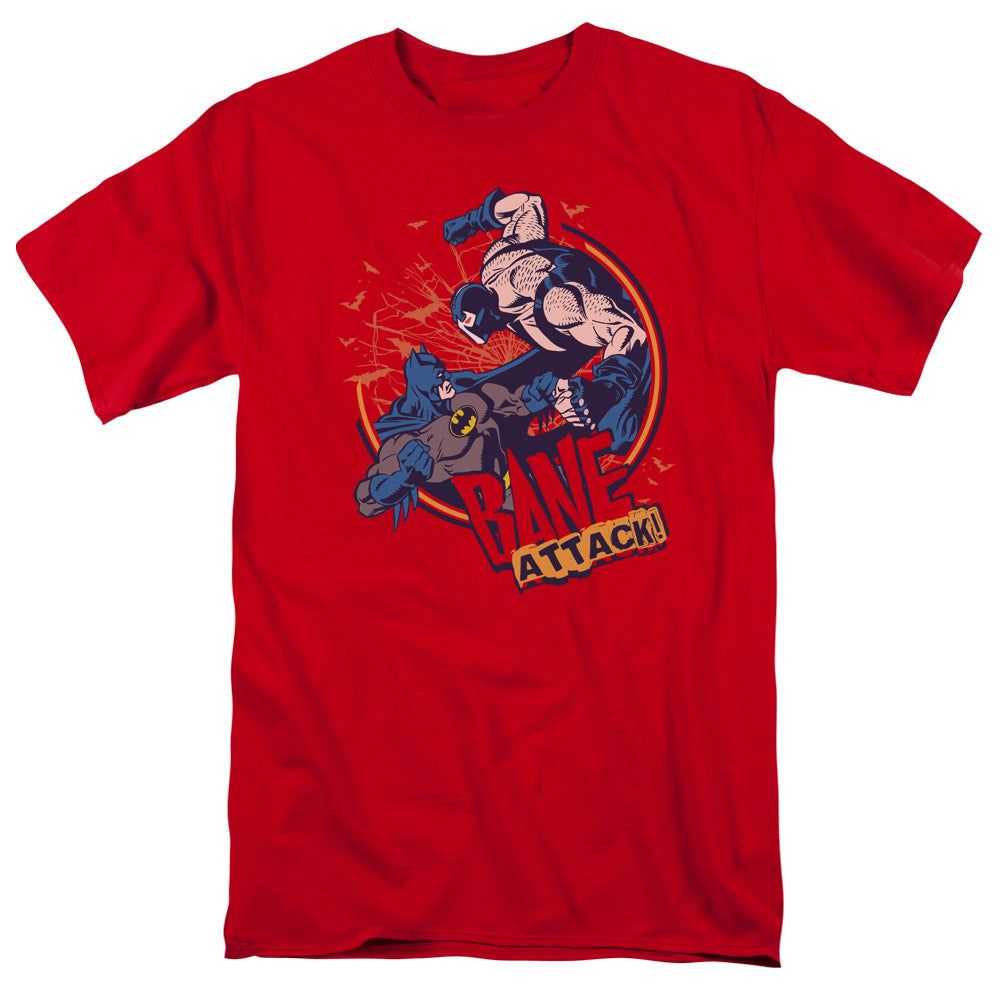 Batman Bane Attack! Mens T Shirt Red Retro Pop Classics
