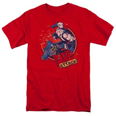 Batman Bane Attack! Mens T Shirt Red Retro Pop Classics