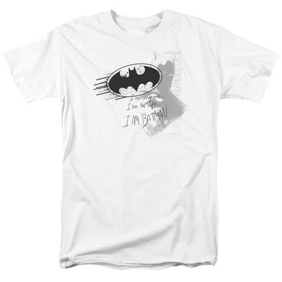 Batman I Am Vengeance Mens T Shirt White Retro Pop Classics