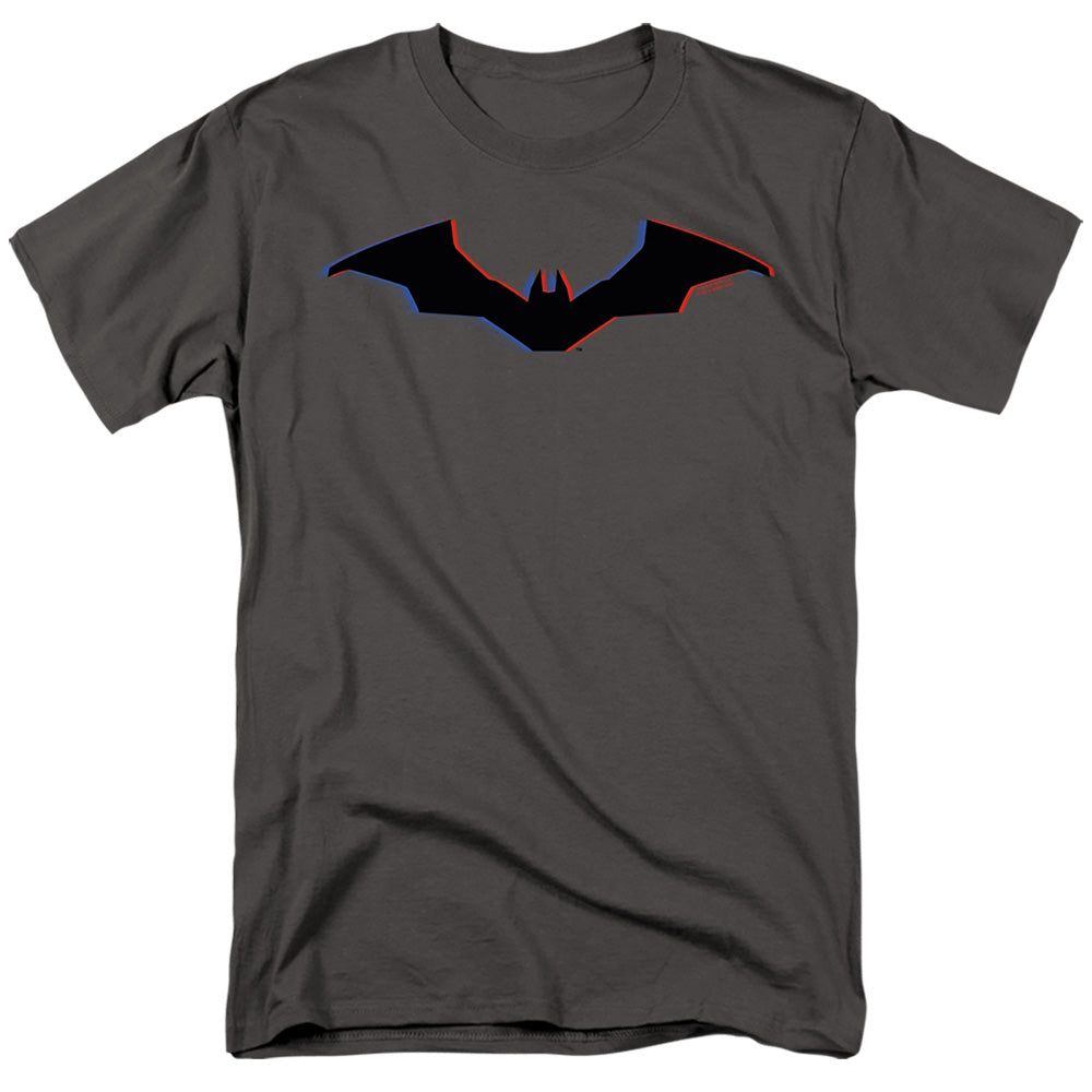 The Batman Tri-Color Bat Silhouette Mens T Shirt Charcoal Retro Pop Classics