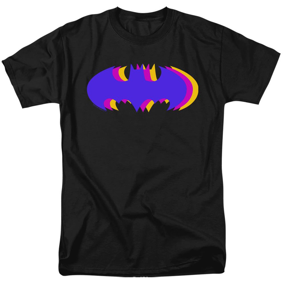Batman Tri Colored Symbol Mens T Shirt Black Retro Pop Classics
