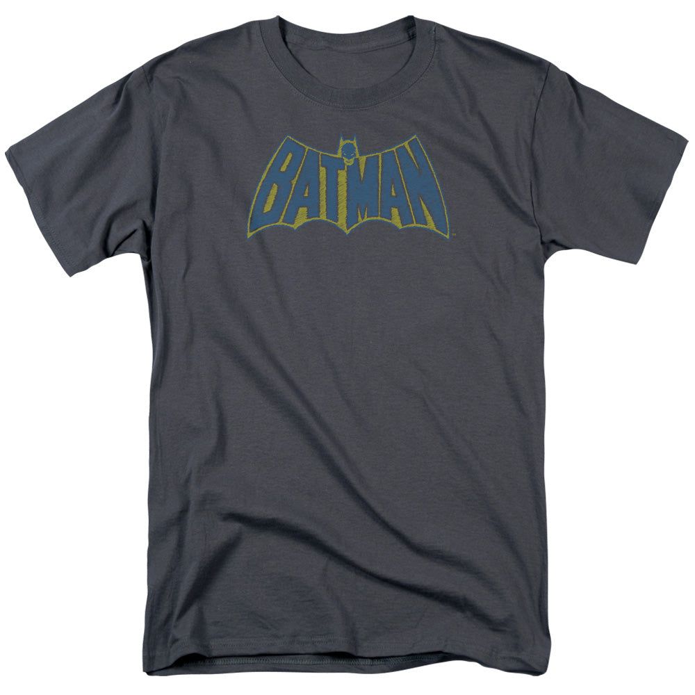 Batman Sketch Logo Mens T Shirt Charcoal Retro Pop Classics
