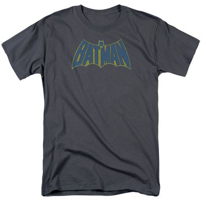 Batman Sketch Logo Mens T Shirt Charcoal Retro Pop Classics