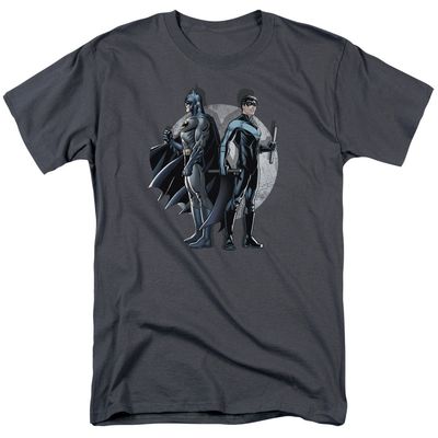 Batman Spotlight Mens T Shirt Charcoal Retro Pop Classics