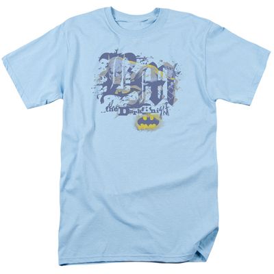 Batman He Sees All Mens T Shirt Light Blue Retro Pop Classics