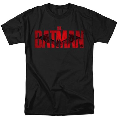 The Batman Crimson Drawn Bat Logo Mens T Shirt Black Retro Pop Classics