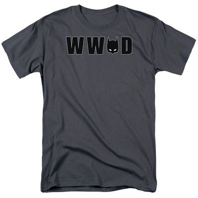 Batman WWBD Mask Mens T Shirt Charcoal Retro Pop Classics