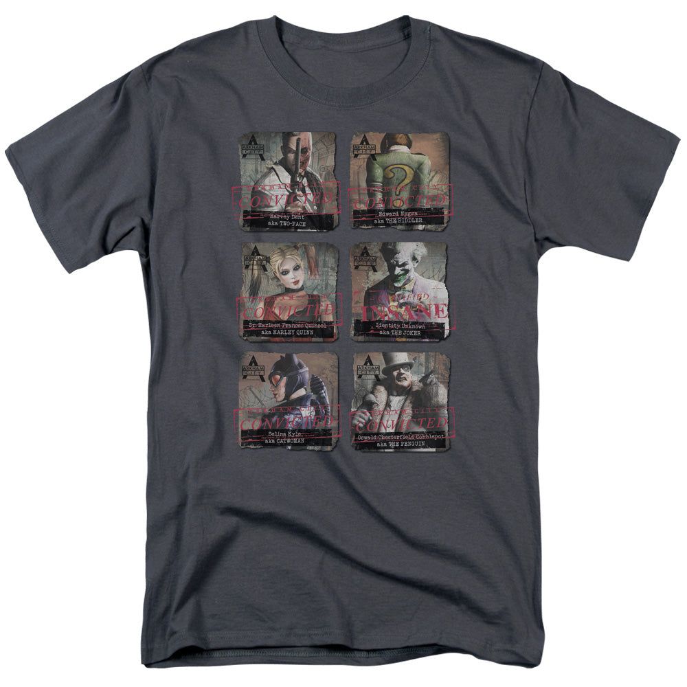 Batman Arkham City Arkham Lineup Mens T Shirt Charcoal Retro Pop Classics
