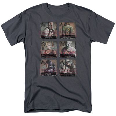 Batman Arkham City Arkham Lineup Mens T Shirt Charcoal Retro Pop Classics