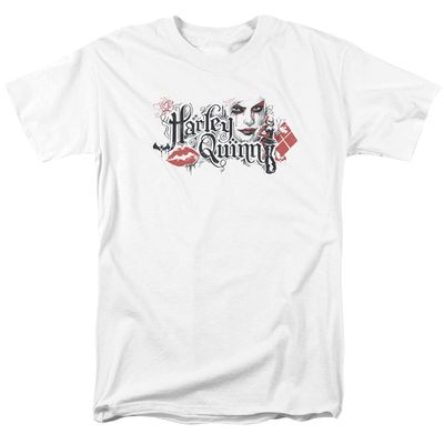 Batman Arkham Knight Lips Mens T Shirt White Retro Pop Classics