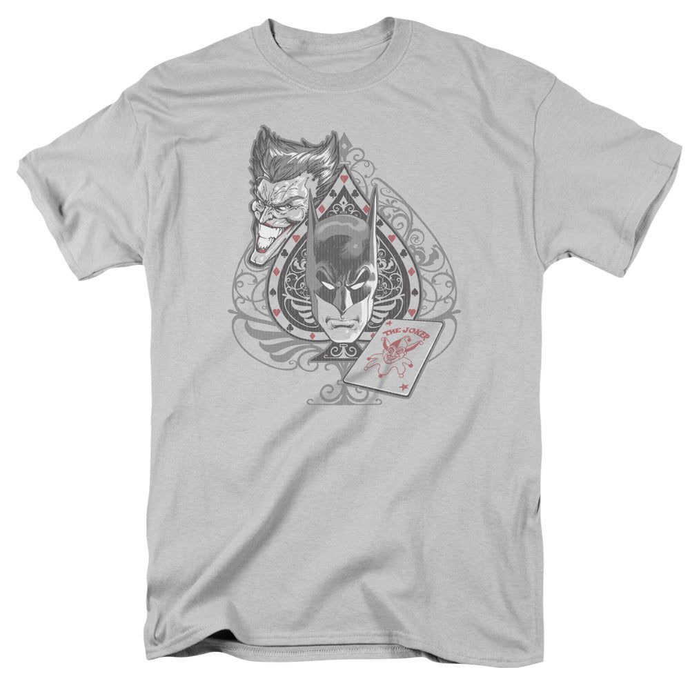 Batman Batmans Face Mens T Shirt Silver Retro Pop Classics