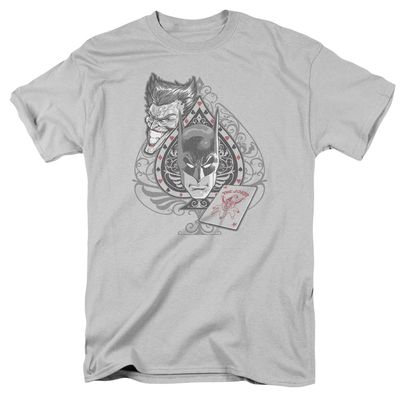 Batman Batmans Face Mens T Shirt Silver Retro Pop Classics