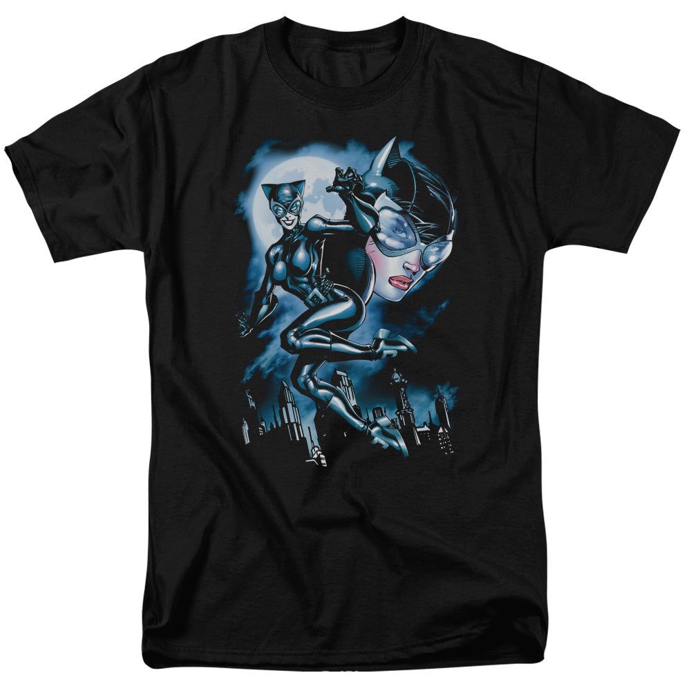 Batman Moonlight Cat Mens T Shirt Black Retro Pop Classics