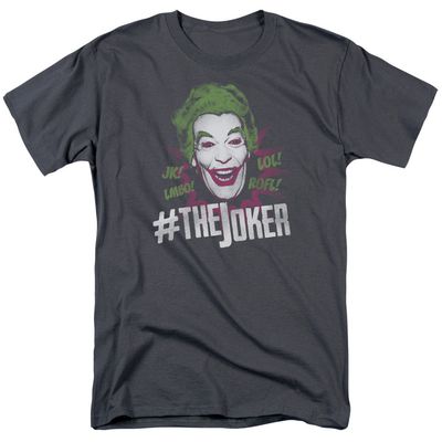 Batman Classic TV #joker Mens T Shirt Charcoal Retro Pop Classics