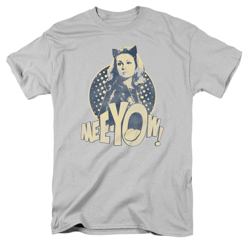 Batman Classic TV Meeyow! Mens T Shirt Silver Retro Pop Classics