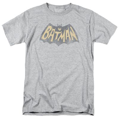 Batman Classic TV Show Logo Mens T Shirt Athletic Heather Retro Pop Classics