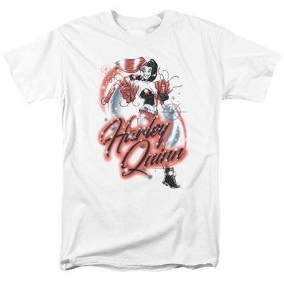 Batman Harley Airbrush Mens T Shirt White Retro Pop Classics