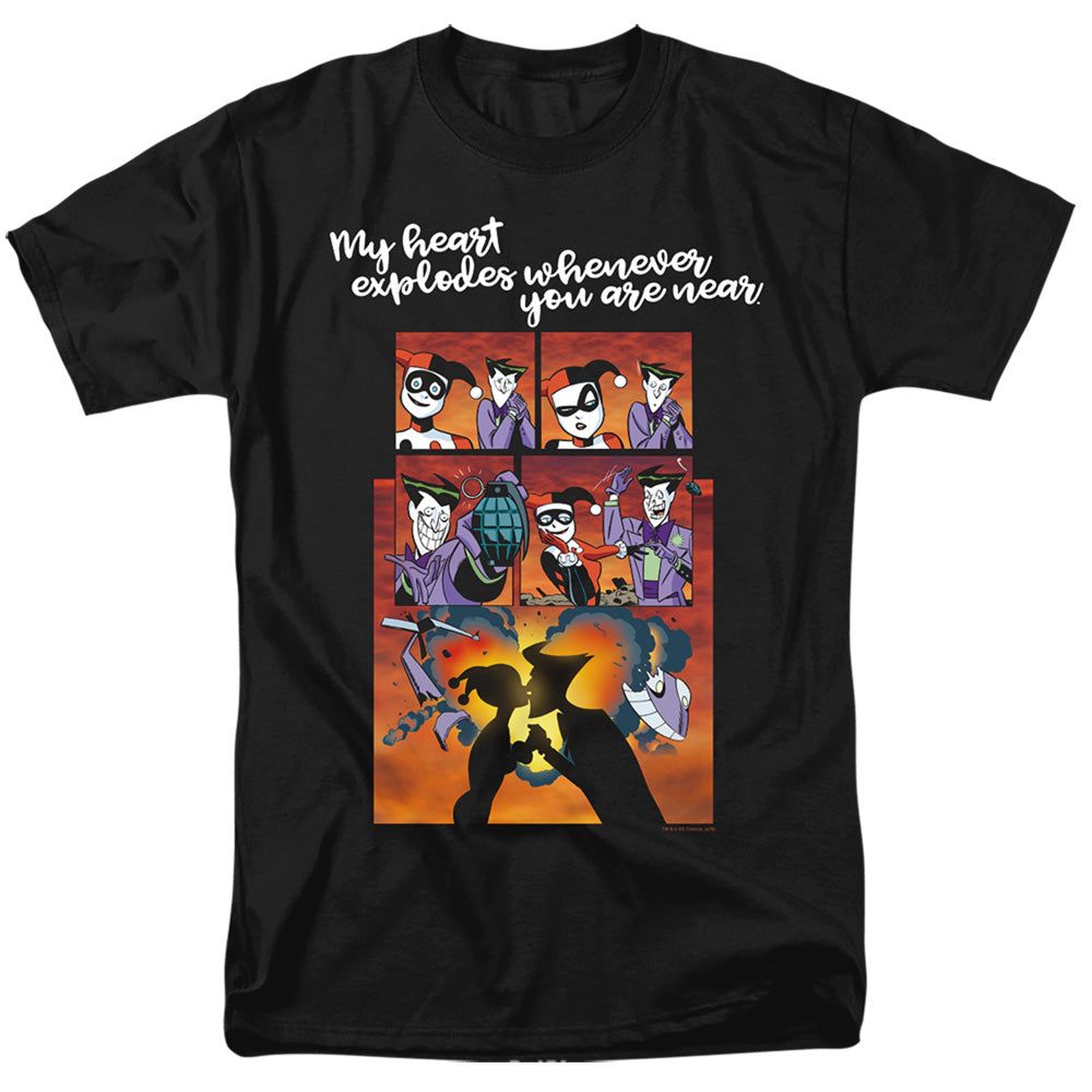 Batman Explode Mens T Shirt Black Retro Pop Classics