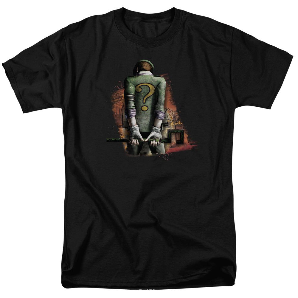 Batman Arkham City Riddler Convicted Mens T Shirt Black Retro Pop Classics