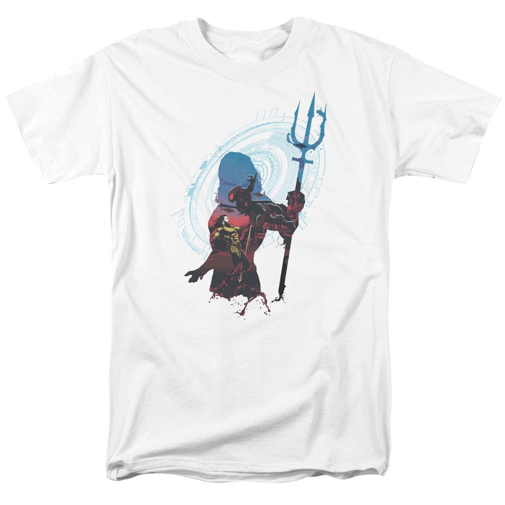 Aquaman Movie Silhouette Mens T Shirt White Retro Pop Classics