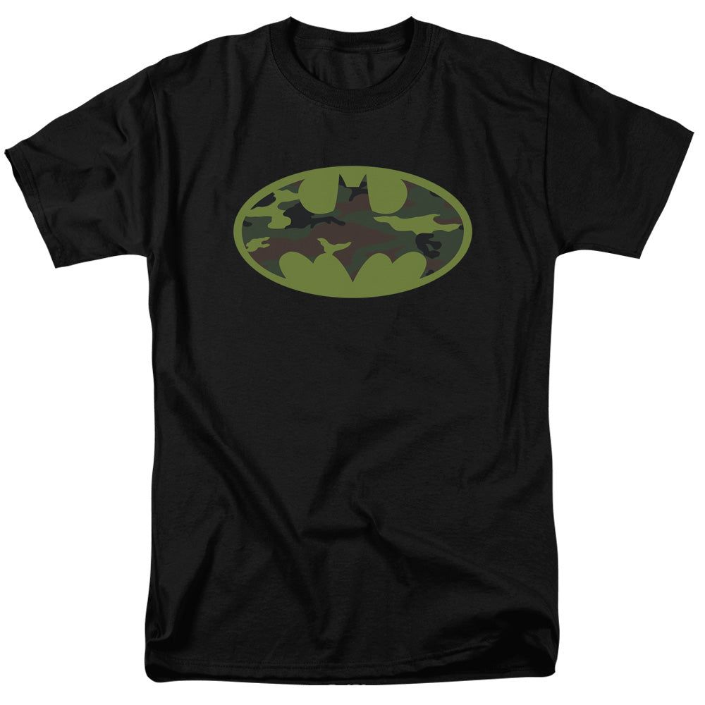 Batman Camo Logo Mens T Shirt Black Retro Pop Classics