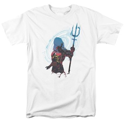 Aquaman Movie Silhouette Mens T Shirt White Retro Pop Classics