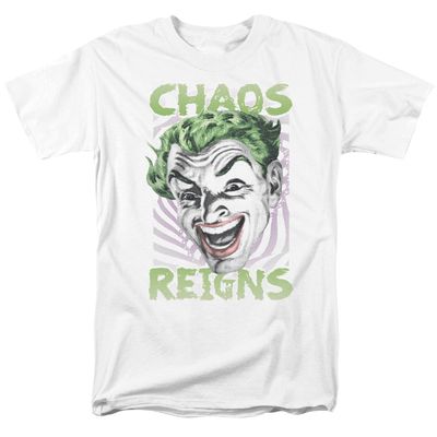 Batman Classic TV Chaos Reigns Mens T Shirt White Retro Pop Classics