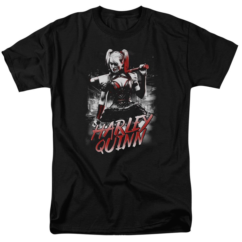 Batman Arkham Knight Quinn City Mens T Shirt Black Retro Pop Classics