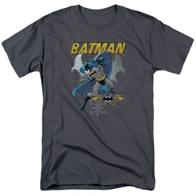 Batman Urban Gothic Mens T Shirt Charcoal Retro Pop Classics