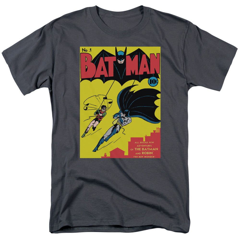 Batman Batman First Mens T Shirt Charcoal Retro Pop Classics