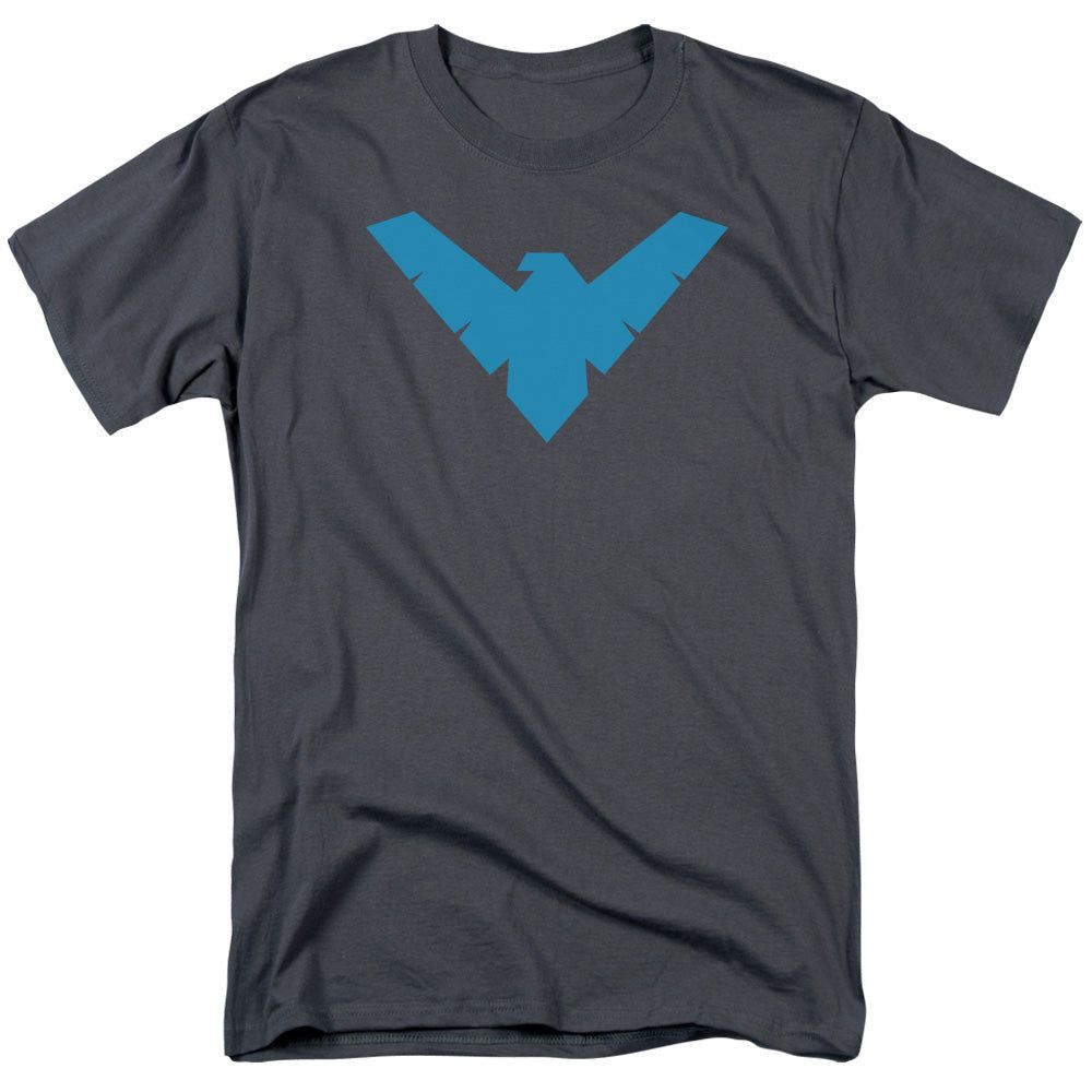 Batman Nightwing Symbol Mens T Shirt Charcoal Retro Pop Classics