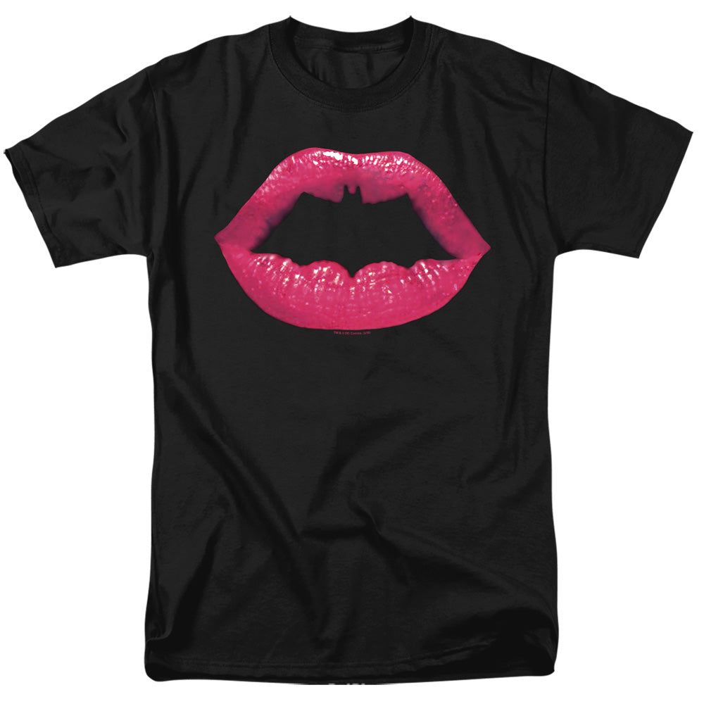 Batman Bat Kiss Mens T Shirt Black Retro Pop Classics