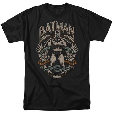 Batman Gotham Hero On Black Mens T Shirt Black Retro Pop Classics