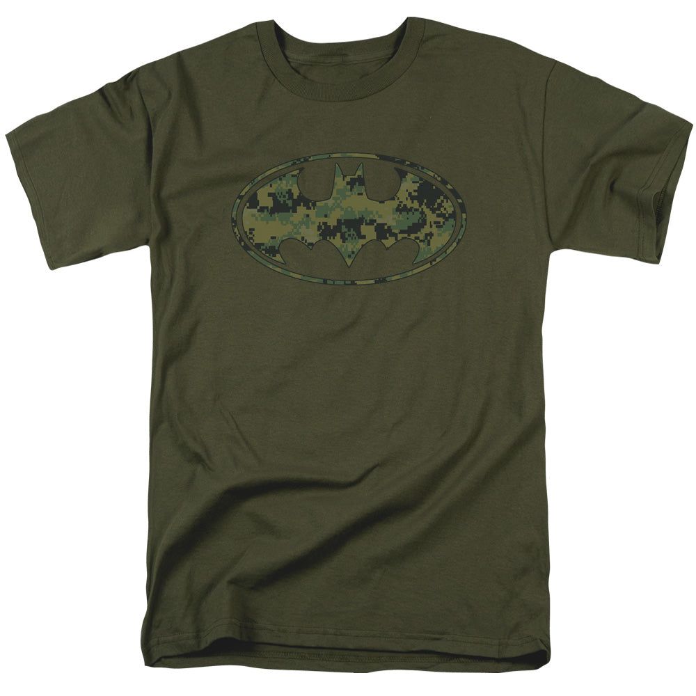 Batman Marine Camo Shield Mens T Shirt Military Green Retro Pop Classics