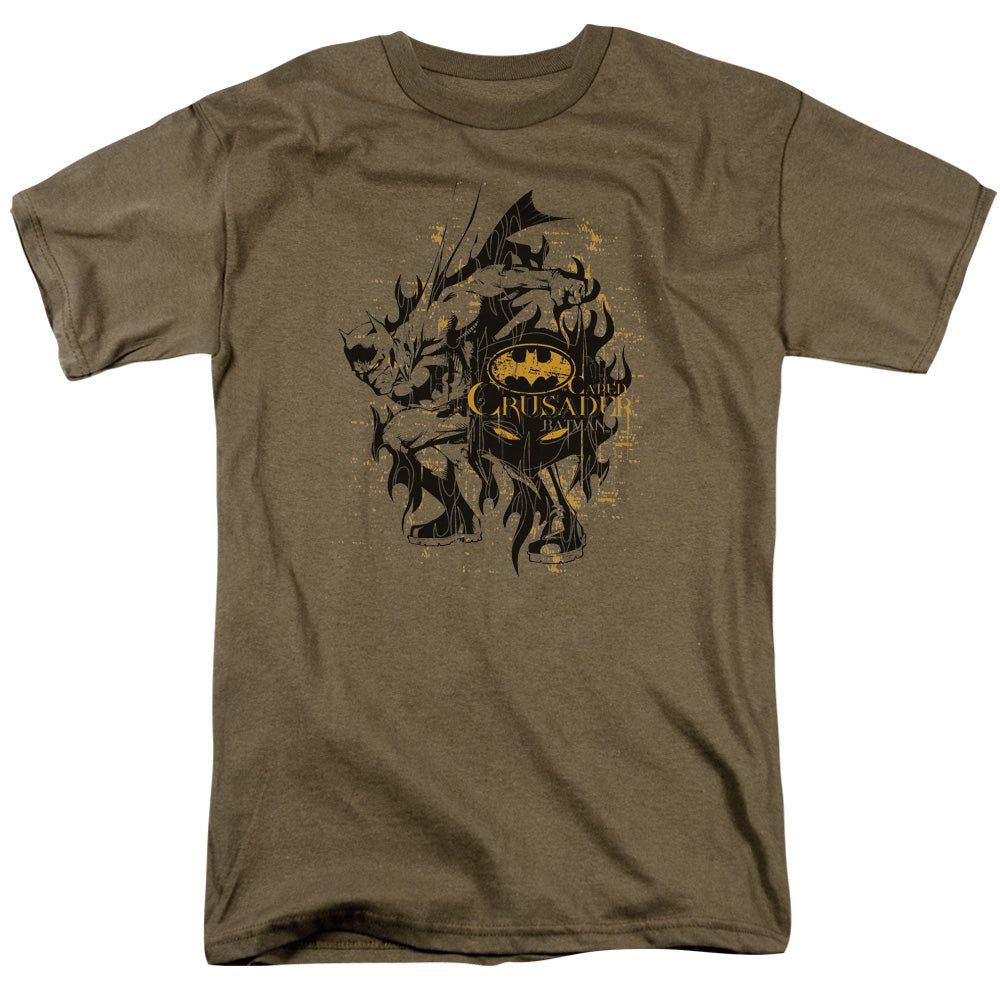 Batman Be Afraid Mens T Shirt Safari Green Retro Pop Classics