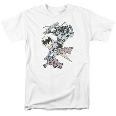 Batman Halftone Swing Mens T Shirt White Retro Pop Classics