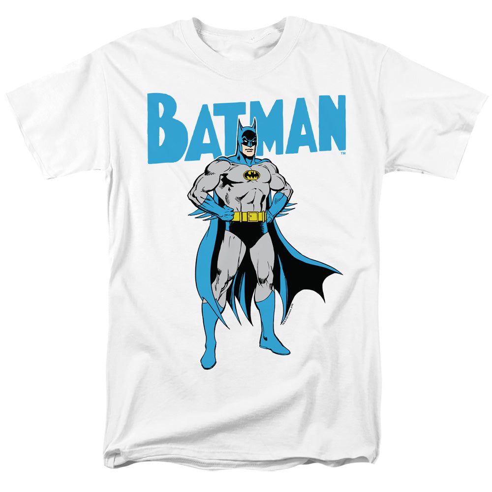 Batman Stance Mens T Shirt White Retro Pop Classics
