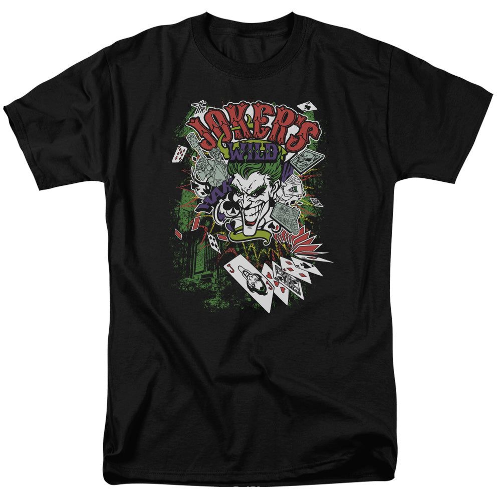 Batman Jokers Wild Mens T Shirt Black Retro Pop Classics