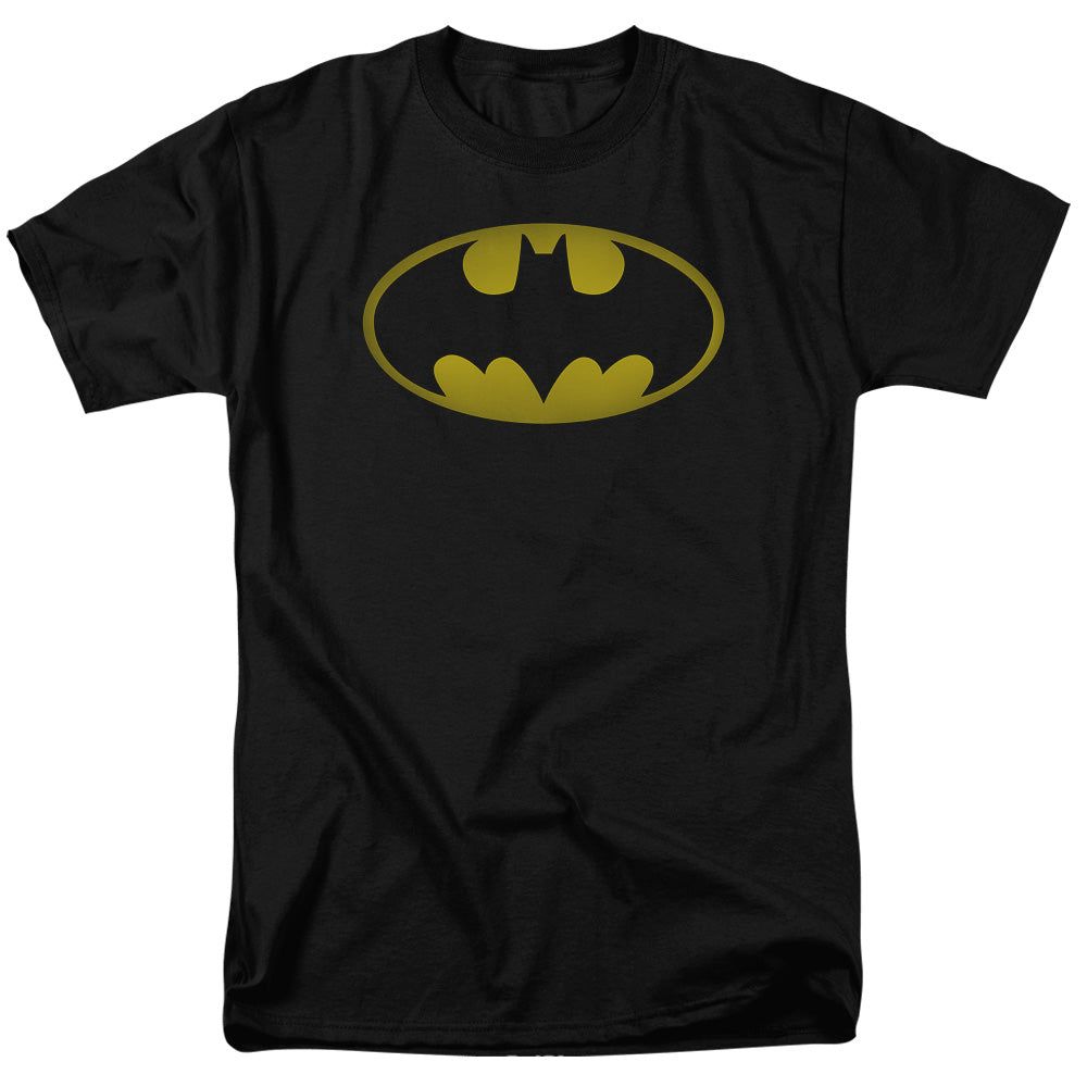 Batman Washed Bat Logo Mens T Shirt Black Retro Pop Classics