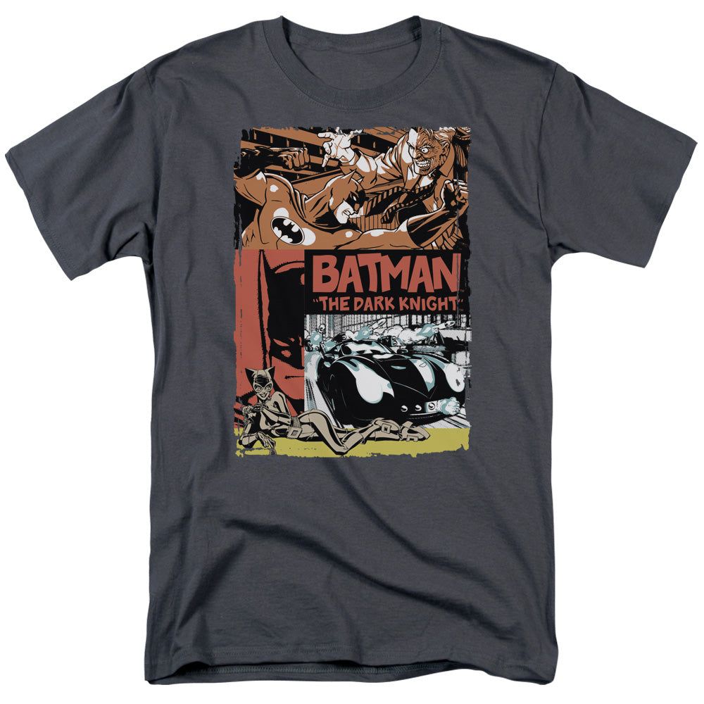 Batman Old Movie Poster Mens T Shirt Charcoal Retro Pop Classics