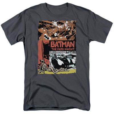 Batman Old Movie Poster Mens T Shirt Charcoal Retro Pop Classics