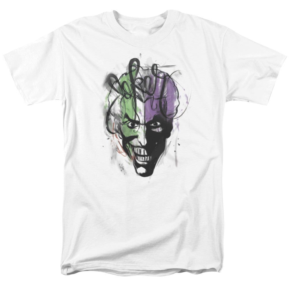 Batman Joker Airbrush Mens T Shirt White Retro Pop Classics