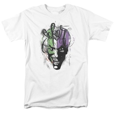 Batman Joker Airbrush Mens T Shirt White Retro Pop Classics